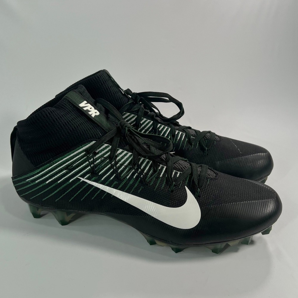 Nike Vapor Untouchable 2 PF Men's 13.5 Black Green Football Cleats 835646-022